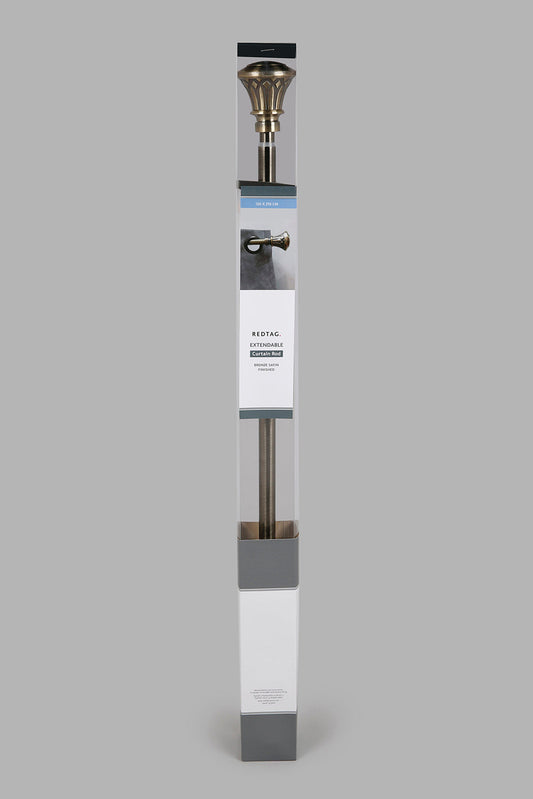 Redtag-Bronze-Satin-Finish-Extendable-Sinlge-Curtain-Rod-With-Finial-Category:Curtain-Rods,-Colour:Bronze,-Deals:New-In,-Filter:Home-Bedroom,-HMW-BED-Curtain-Rods,-New-In-HMW-BED,-Non-Sale,-Section:Homewares,-W22A-Home-Bedroom-