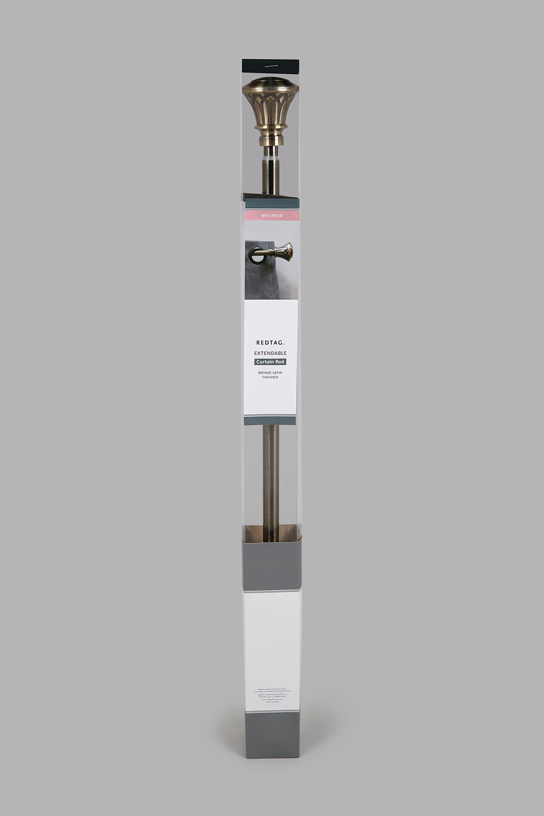 Redtag-Bronze-Satin-Finish-Extendable-Sinlge-Curtain-Rod-With-Finial-Category:Curtain-Rods,-Colour:Bronze,-Deals:New-In,-Filter:Home-Bedroom,-HMW-BED-Curtain-Rods,-New-In-HMW-BED,-Non-Sale,-Section:Homewares,-W22A-Home-Bedroom-