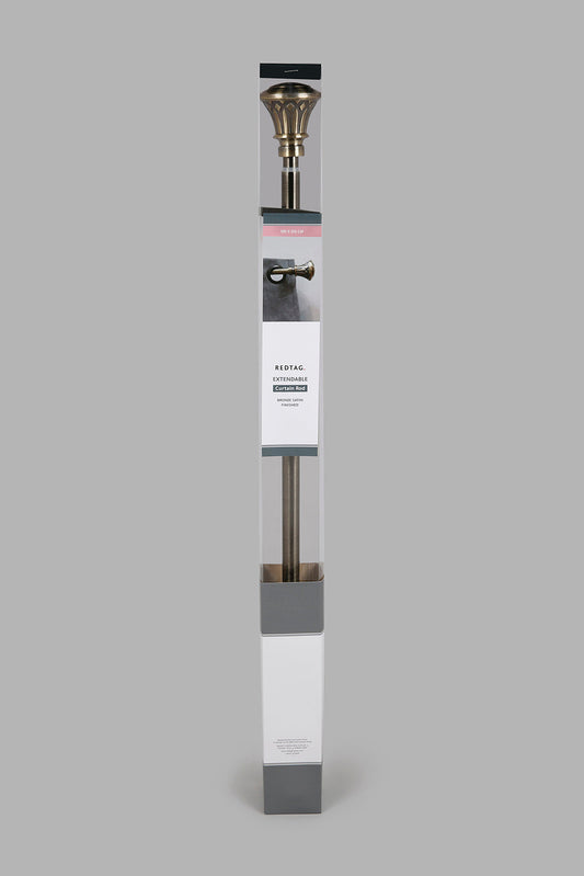 Redtag-Bronze-Satin-Finish-Extendable-Sinlge-Curtain-Rod-With-Finial-Category:Curtain-Rods,-Colour:Bronze,-Deals:New-In,-Filter:Home-Bedroom,-HMW-BED-Curtain-Rods,-New-In-HMW-BED,-Non-Sale,-Section:Homewares,-W22A-Home-Bedroom-