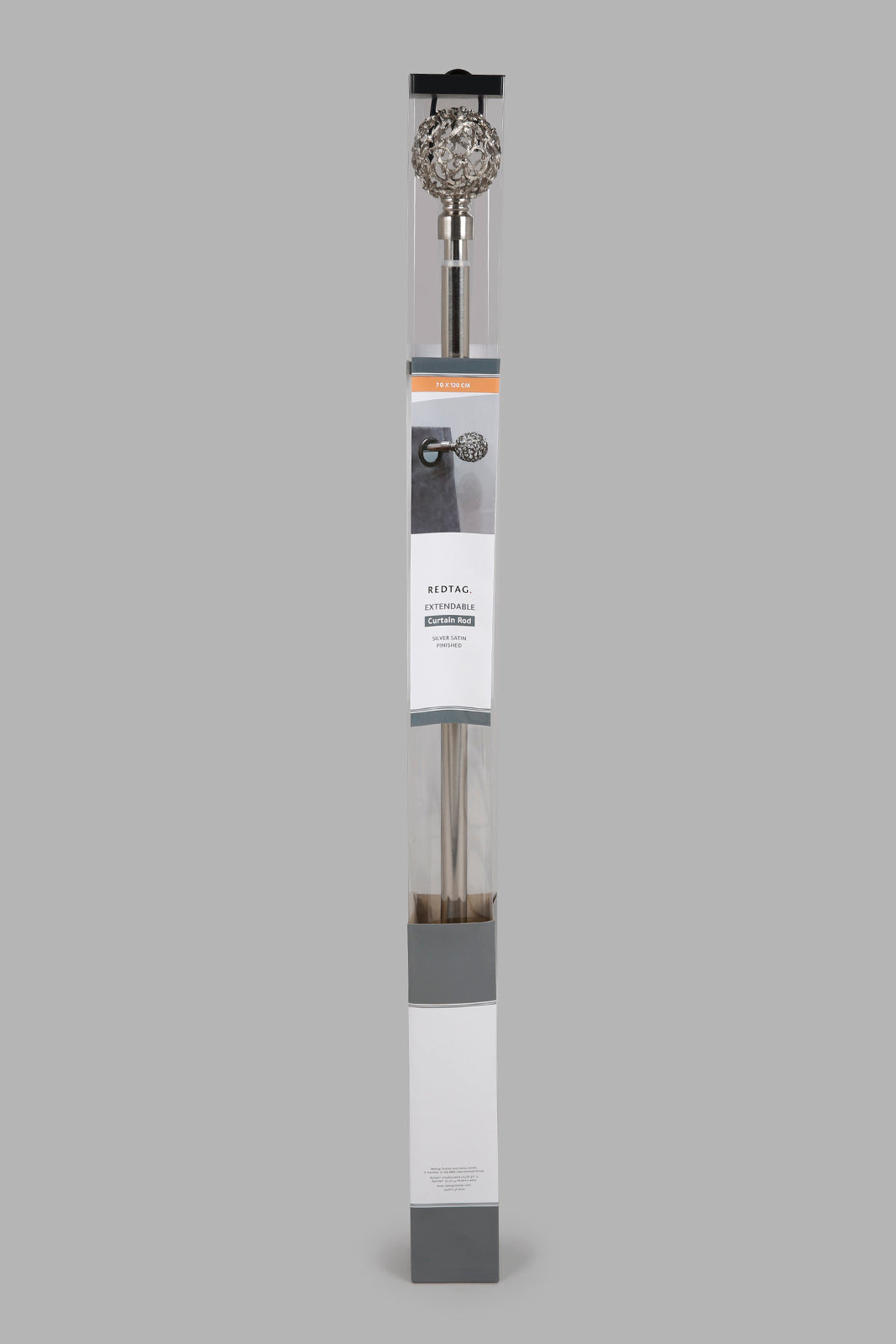 Redtag-Silver-Satin-Nickel-Finish-Extendable-Sinlge-Curtain-Rod-With-Finial-Category:Curtain-Rods,-Colour:Silver,-Deals:New-In,-Filter:Home-Bedroom,-HMW-BED-Curtain-Rods,-New-In-HMW-BED,-Non-Sale,-Section:Homewares,-W22A-Home-Bedroom-