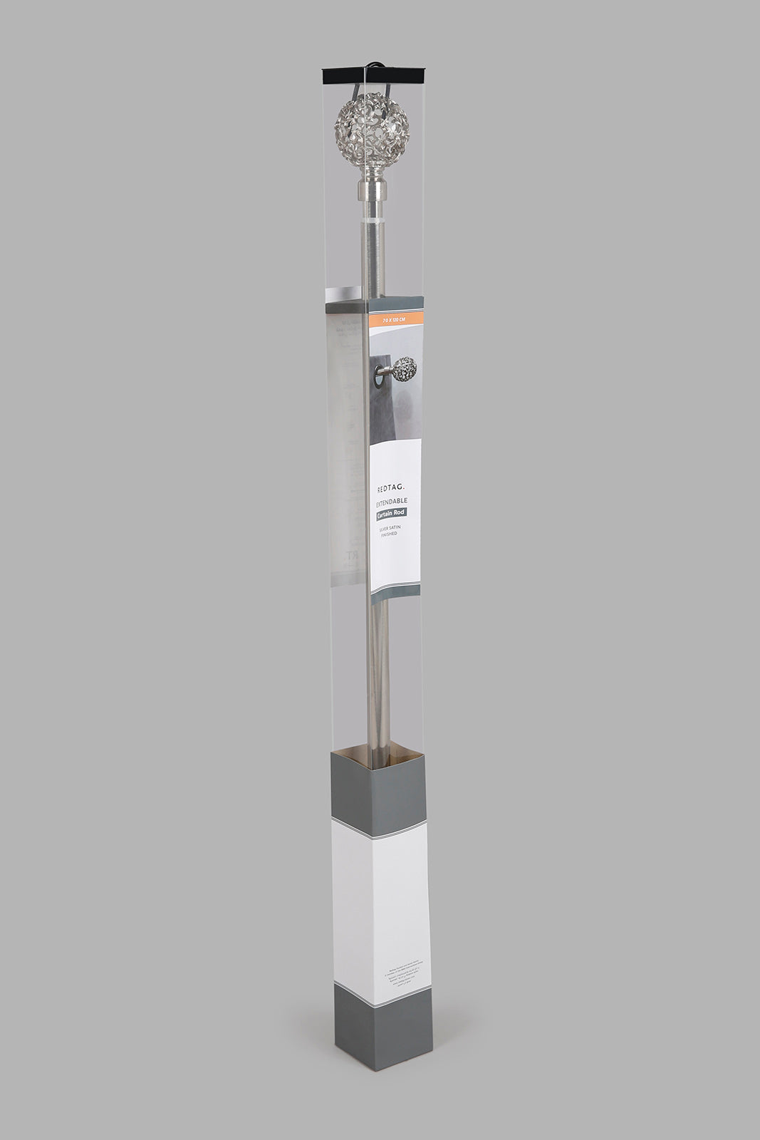 Redtag-Silver-Satin-Nickel-Finish-Extendable-Sinlge-Curtain-Rod-With-Finial-Category:Curtain-Rods,-Colour:Silver,-Deals:New-In,-Filter:Home-Bedroom,-HMW-BED-Curtain-Rods,-New-In-HMW-BED,-Non-Sale,-Section:Homewares,-W22A-Home-Bedroom-