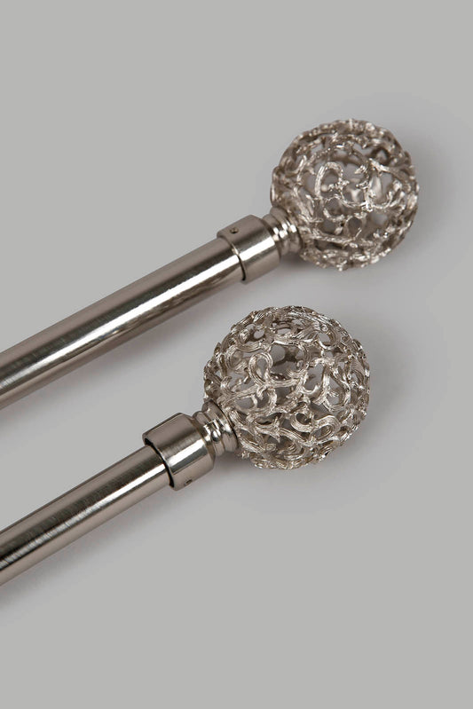 Redtag-Silver-Satin-Nickel-Finish-Extendable-Sinlge-Curtain-Rod-With-Finial-Category:Curtain-Rods,-Colour:Silver,-Deals:New-In,-Filter:Home-Bedroom,-HMW-BED-Curtain-Rods,-New-In-HMW-BED,-Non-Sale,-Section:Homewares,-W22A-Home-Bedroom-