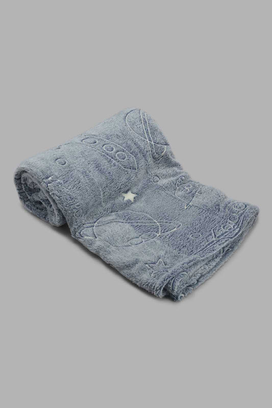 Redtag-Navy-Space-Glow-In-The-Dark-Kids-Blanket-Category:Blankets,-Colour:Navy,-Filter:Home-Bedroom,-HMW-BED-Blankets,-New-In,-New-In-HMW-BED,-Non-Sale,-S22C,-Section:Homewares-Home-Bedroom-