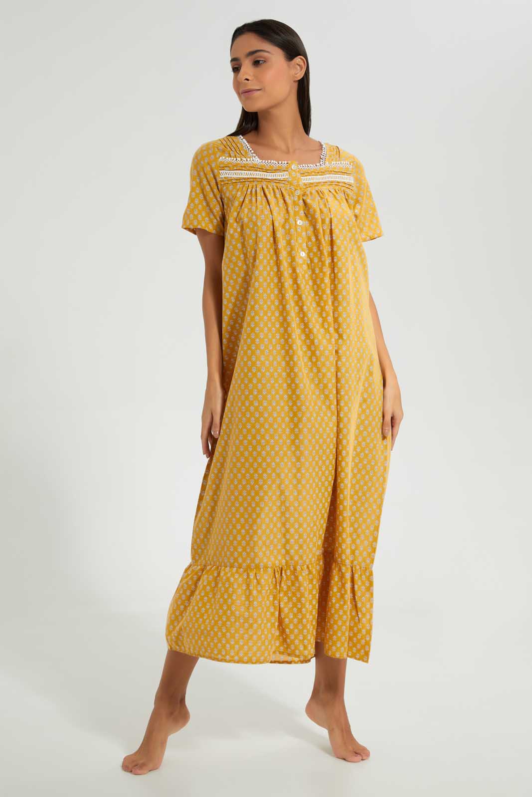 Redtag-Ivory-Printed-Nightgown-Nightgowns-Women's-