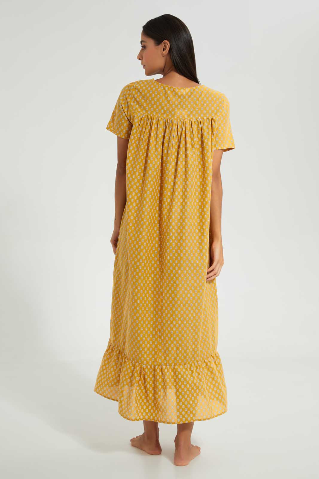 Redtag-Ivory-Printed-Nightgown-Nightgowns-Women's-