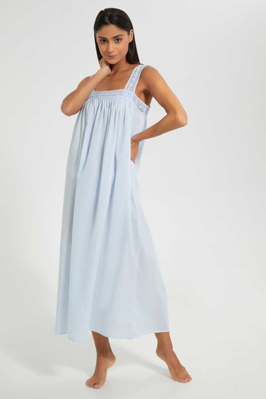 Redtag-Ivory-Solid-Sleeveless-Nightgown-Nightgowns-Women's-