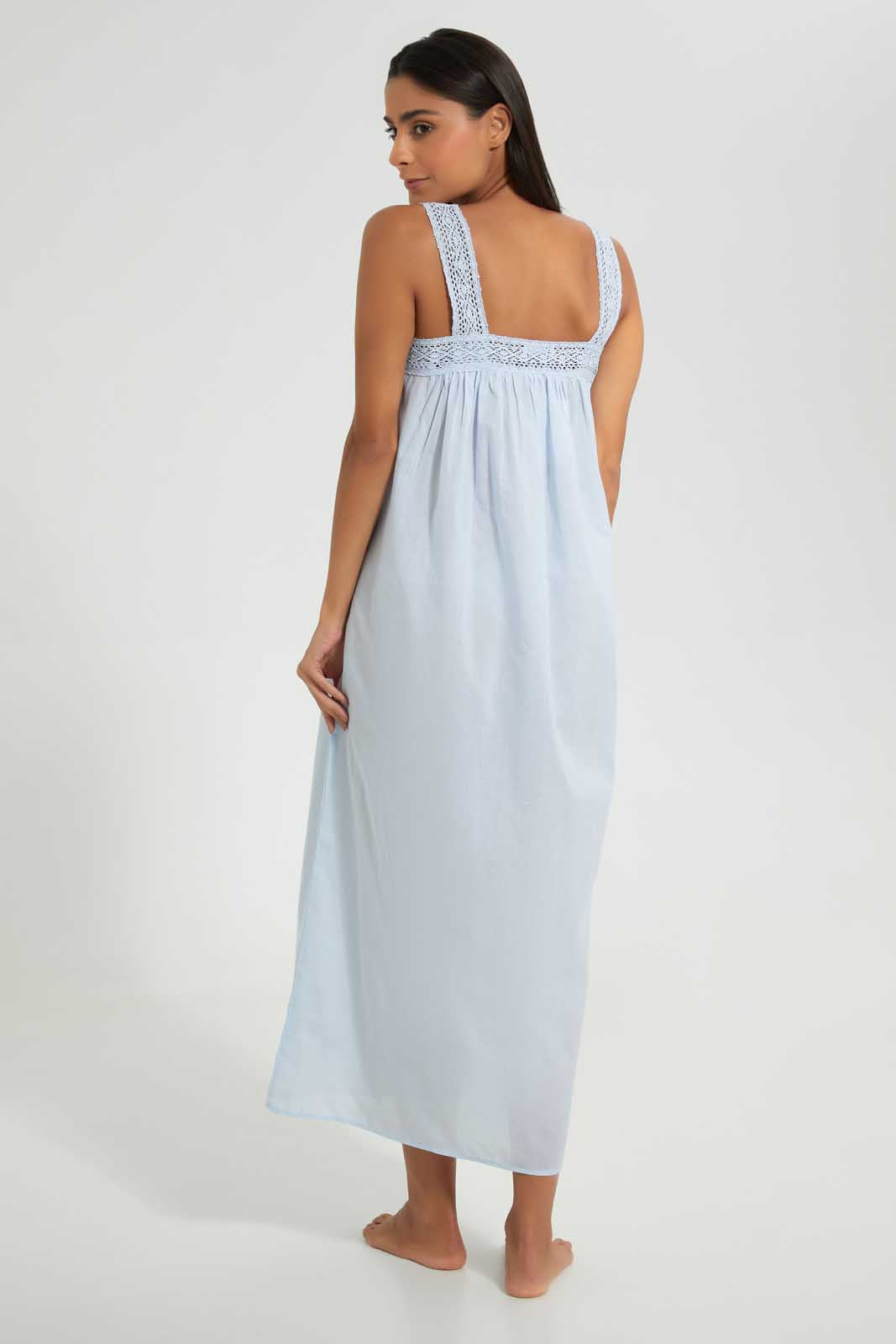 Redtag-Ivory-Solid-Sleeveless-Nightgown-Nightgowns-Women's-