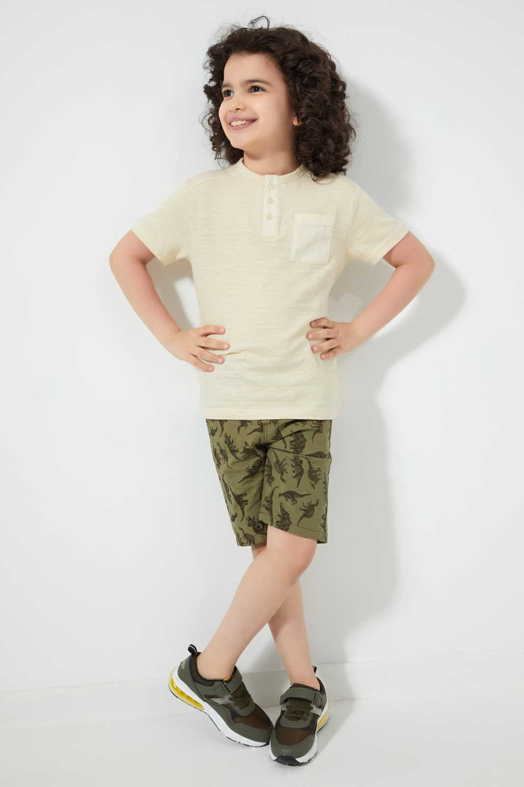 Redtag-Stone-Pkt-Henley-Henley-T-Shirts-Boys-2 to 8 Years