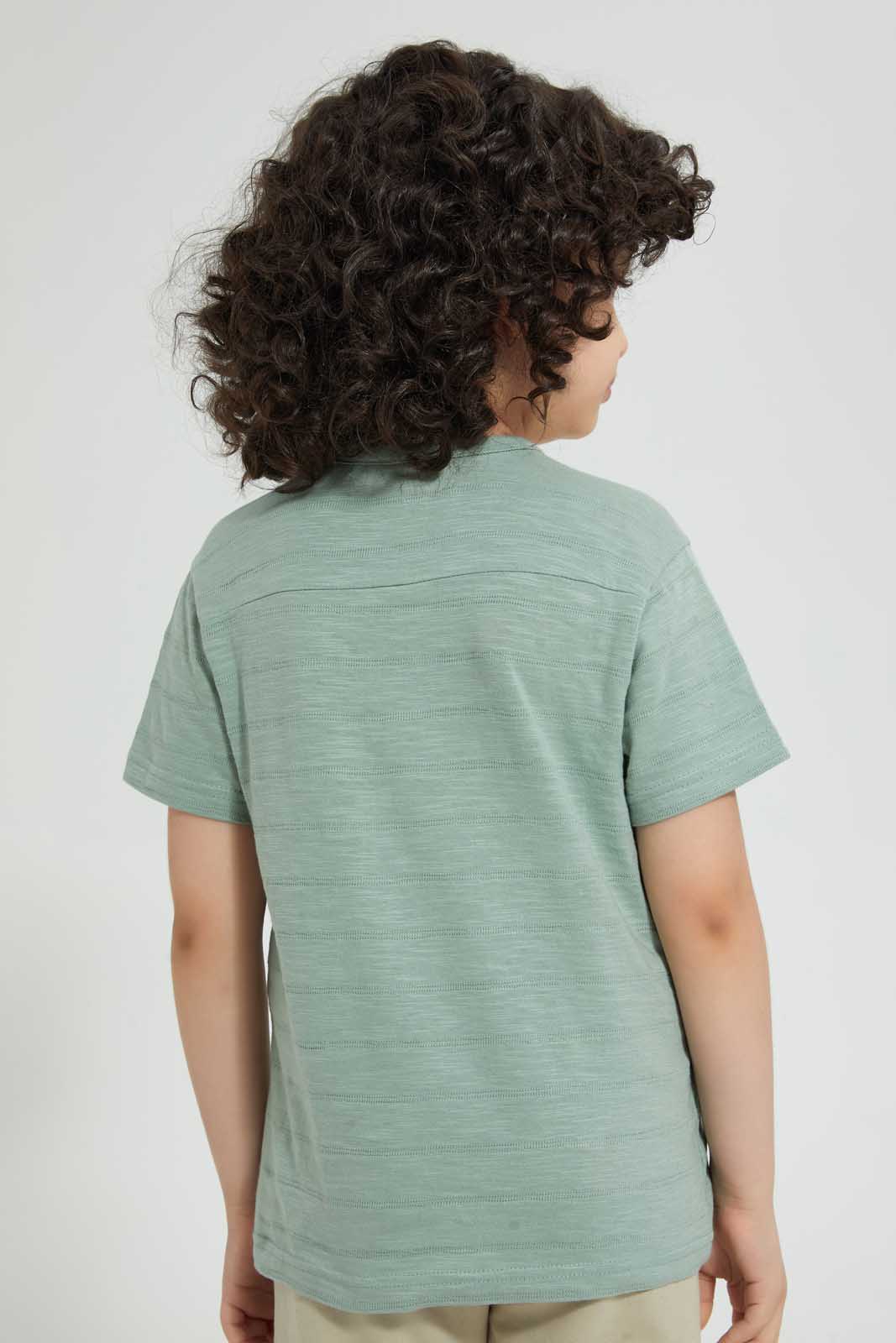 Redtag-Mint-Pkt-Henley-Henley-T-Shirts-Boys-2 to 8 Years