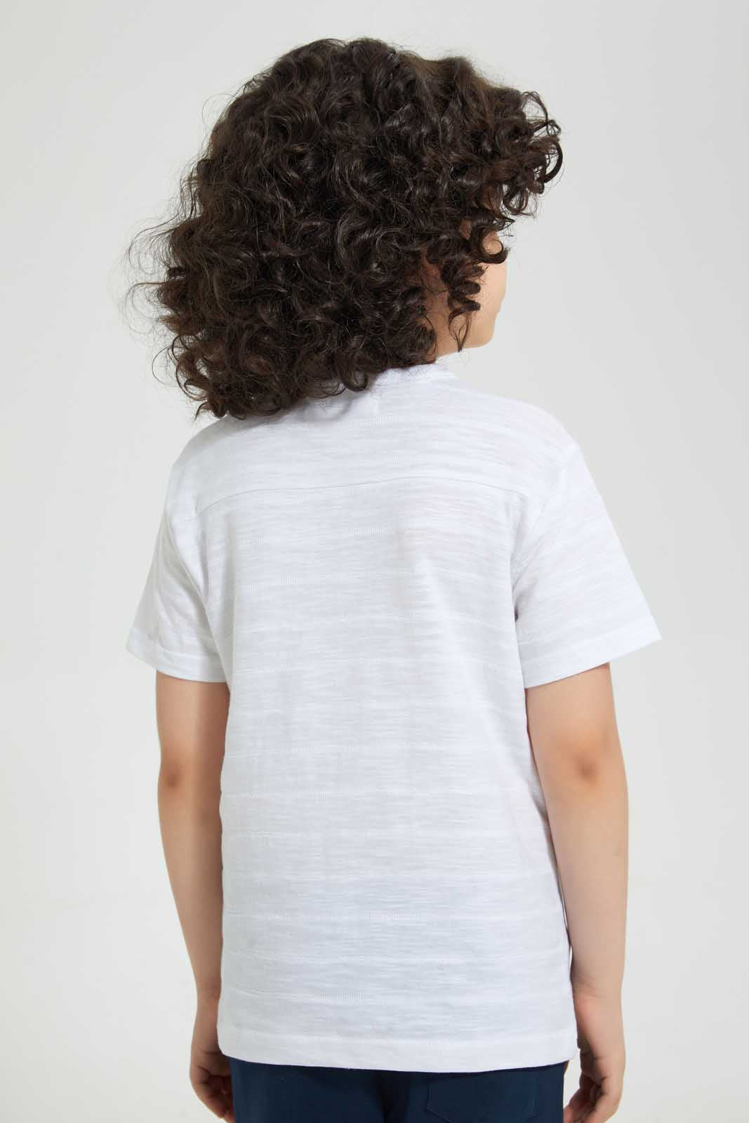 Redtag-White-Pkt-Henley-Henley-T-Shirts-Boys-2 to 8 Years