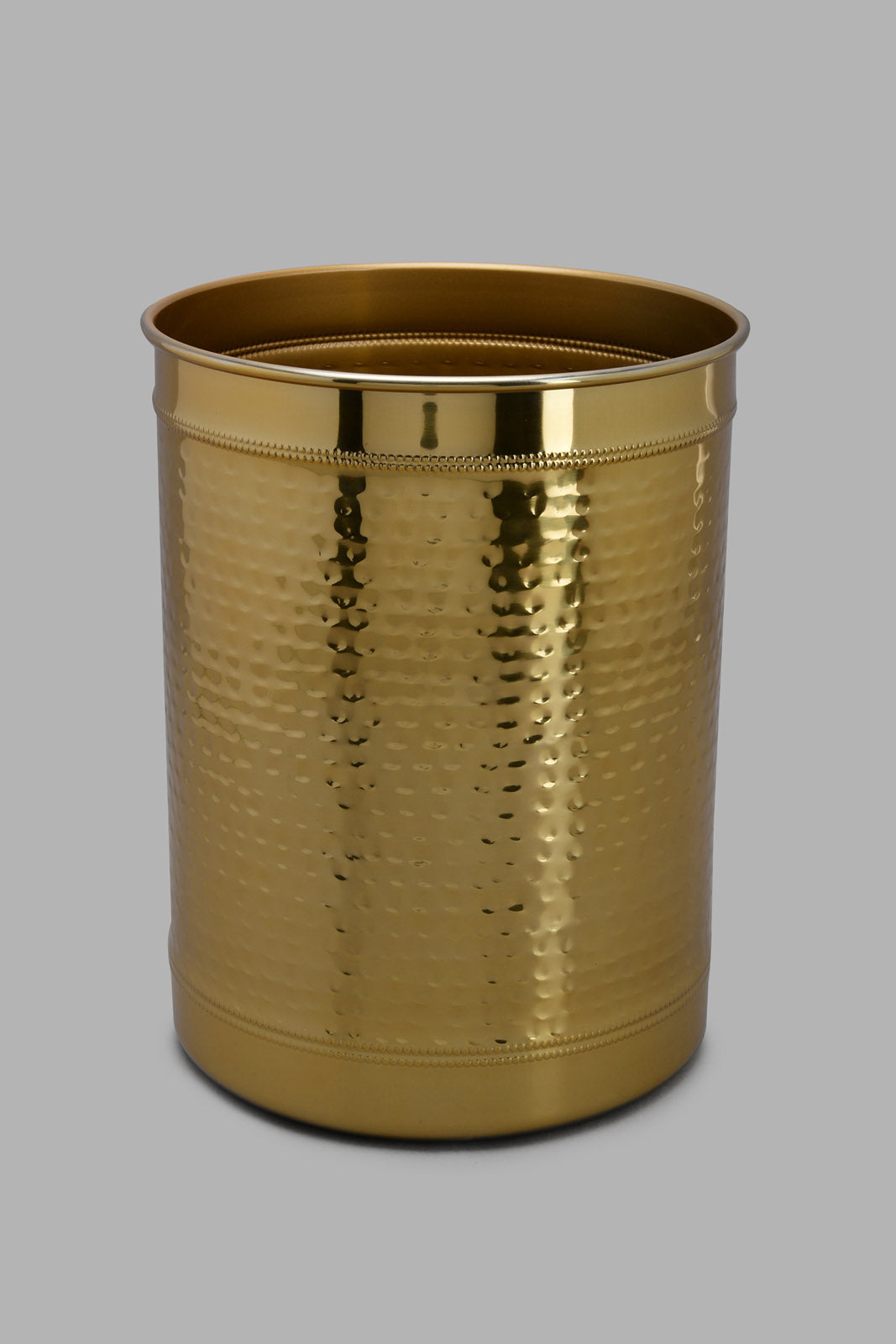 Gold Hammered Waste Bin