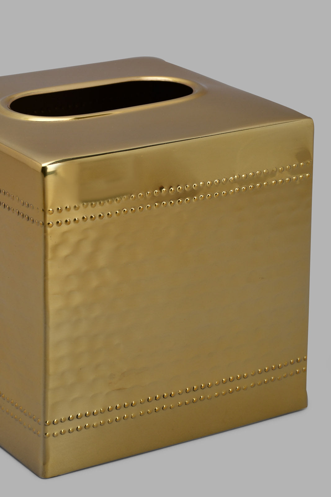 Gold Hammered Tissue Box Holder