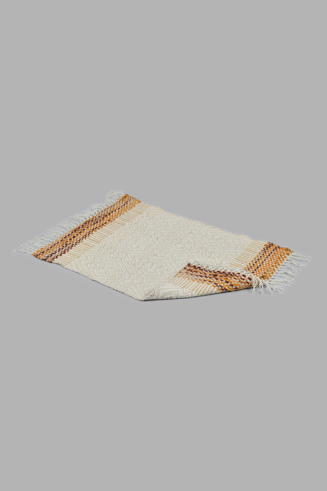 Beige Textured Dhurrie