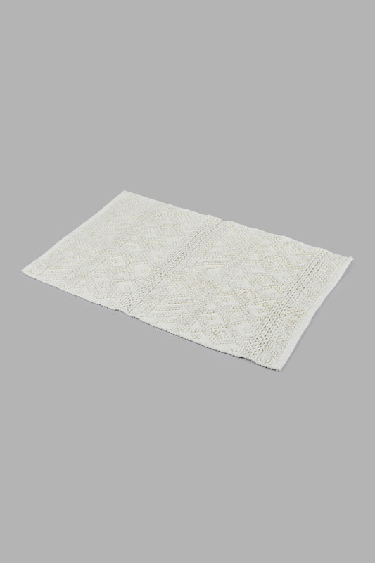White Boho Pattern Dhurrie