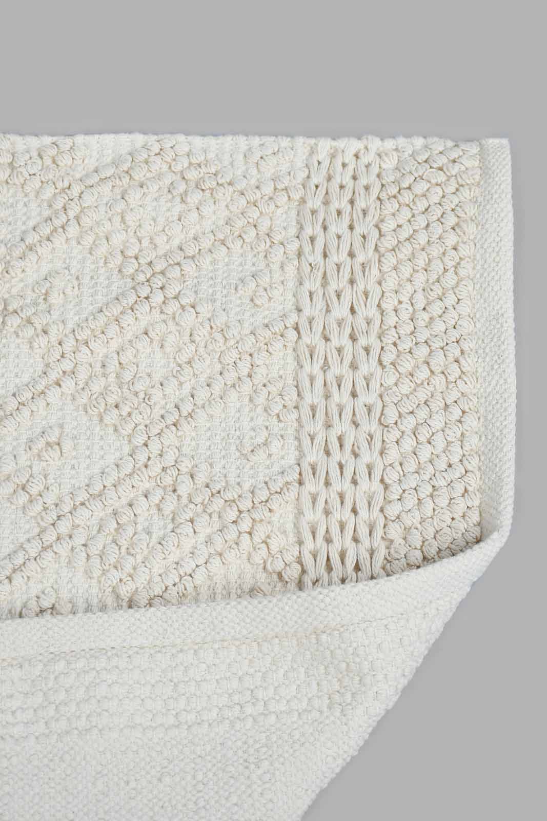 White Boho Pattern Dhurrie