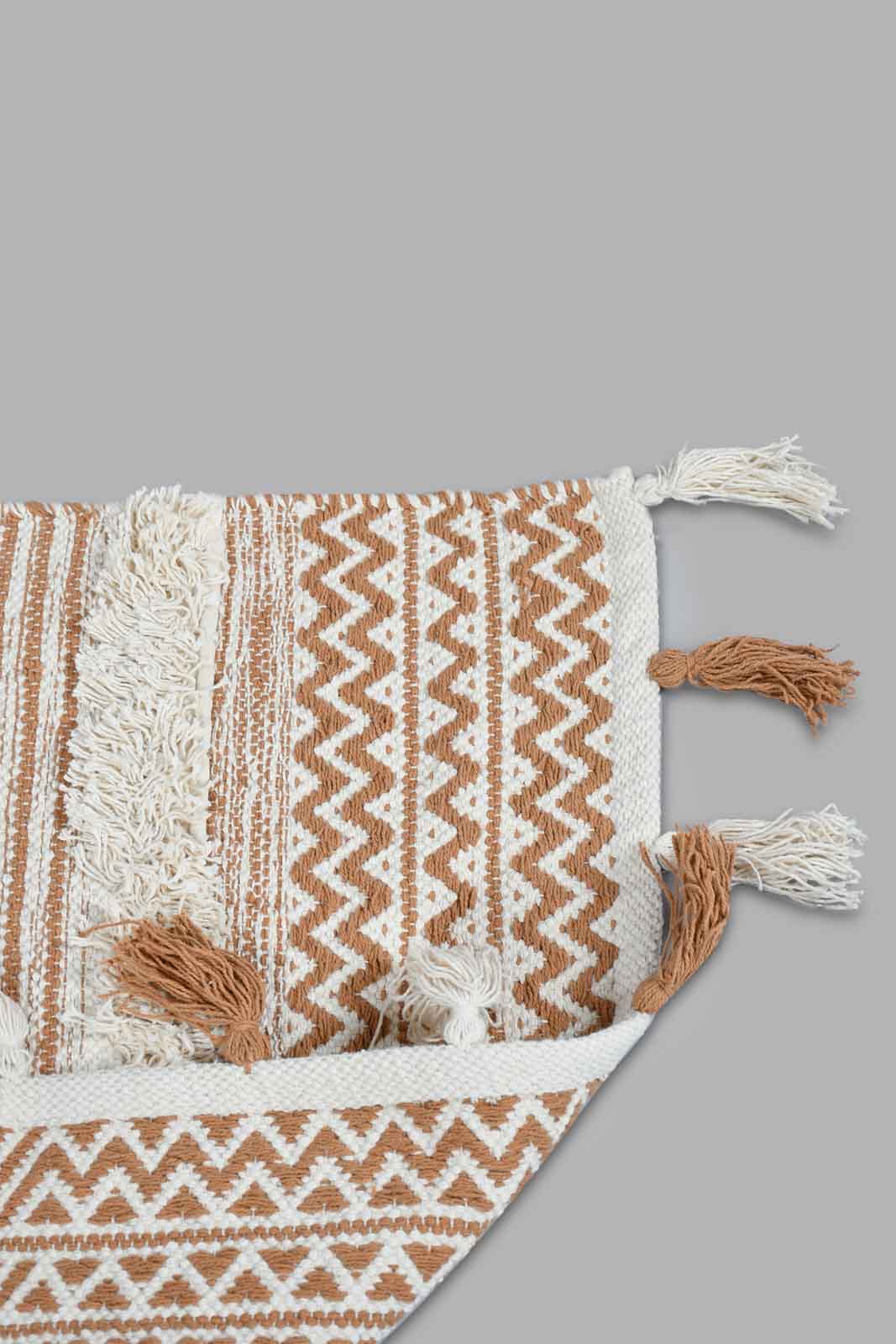 Brown Striped Pattern Dhurrie