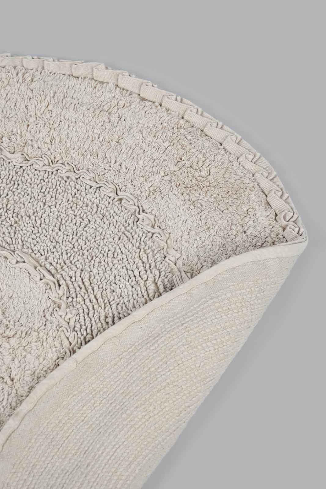 Beige Handwoven Round Rug