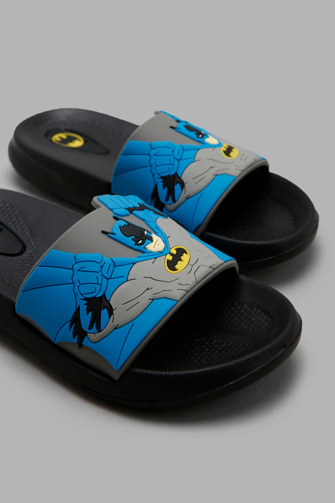 Redtag-Black-Batman-Character-Slide-BOY-Flip-Flops,-Category:Flip-Flops,-CHR,-Colour:Black,-Deals:New-In,-Filter:Boys-Footwear-(3-to-5-Yrs),-New-In-BOY-FOO,-Non-Sale,-Section:Boys-(0-to-14Yrs),-W22O-Boys-3 to 5 Years