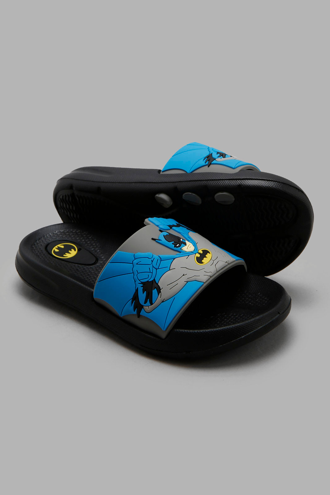 Redtag-Black-Batman-Character-Slide-BOY-Flip-Flops,-Category:Flip-Flops,-CHR,-Colour:Black,-Deals:New-In,-Filter:Boys-Footwear-(3-to-5-Yrs),-New-In-BOY-FOO,-Non-Sale,-Section:Boys-(0-to-14Yrs),-W22O-Boys-3 to 5 Years