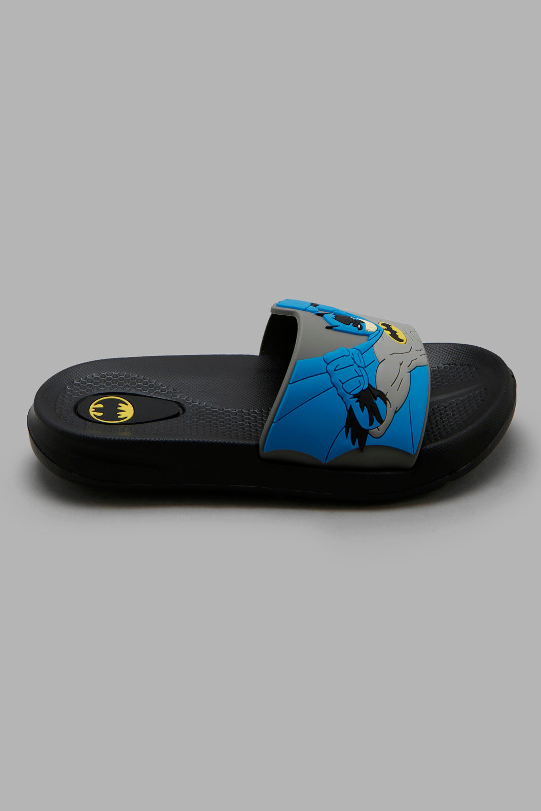 Redtag-Black-Batman-Character-Slide-BOY-Flip-Flops,-Category:Flip-Flops,-CHR,-Colour:Black,-Deals:New-In,-Filter:Boys-Footwear-(3-to-5-Yrs),-New-In-BOY-FOO,-Non-Sale,-Section:Boys-(0-to-14Yrs),-W22O-Boys-3 to 5 Years