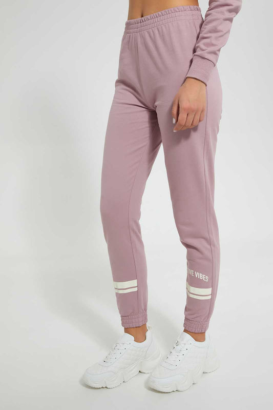 Redtag-Grey-Melange-Graphic-Print-Pant-Loungewear-Women's-