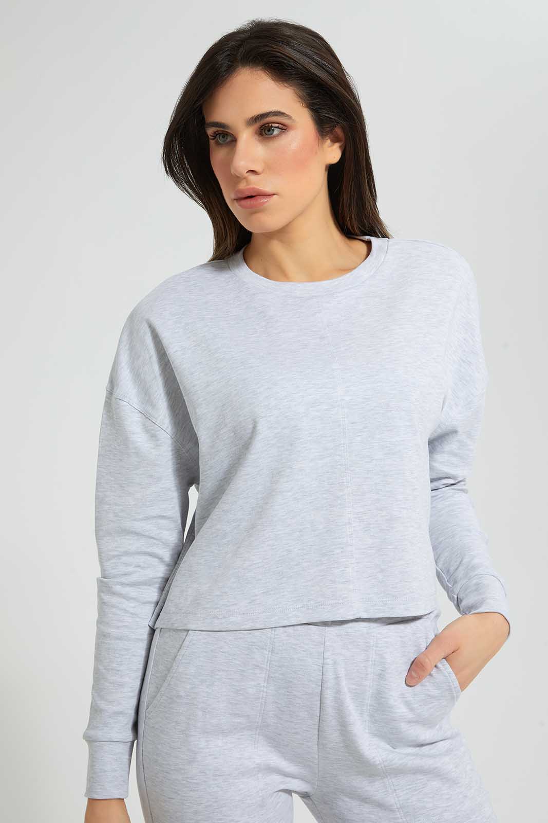 Redtag-Grey-Lightweight-Sweatshirt-Category:Sweatshirts,-Colour:Grey,-Deals:4-For-90,-Deals:Sale,-Filter:Women's-Clothing,-S22C,-Sale-Women-APL,-Section:Women,-Women-Loungewear-Sweatshirts,-Women-Sweatshirts-Women's-