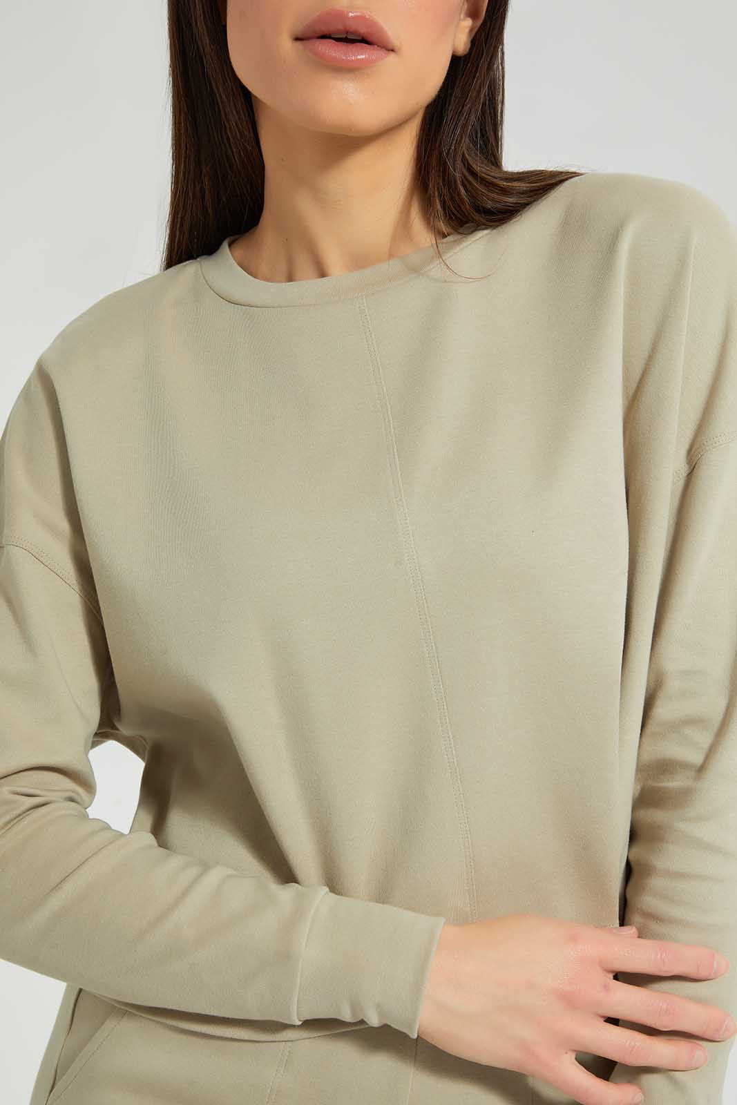 Redtag-Beige-Lightweight-Sweatshirt-Category:Sweatshirts,-Colour:Beige,-Deals:4-For-90,-Deals:Sale,-Filter:Women's-Clothing,-S22C,-Sale-Women-APL,-Section:Women,-Women-Loungewear-Sweatshirts,-Women-Sweatshirts-Women's-