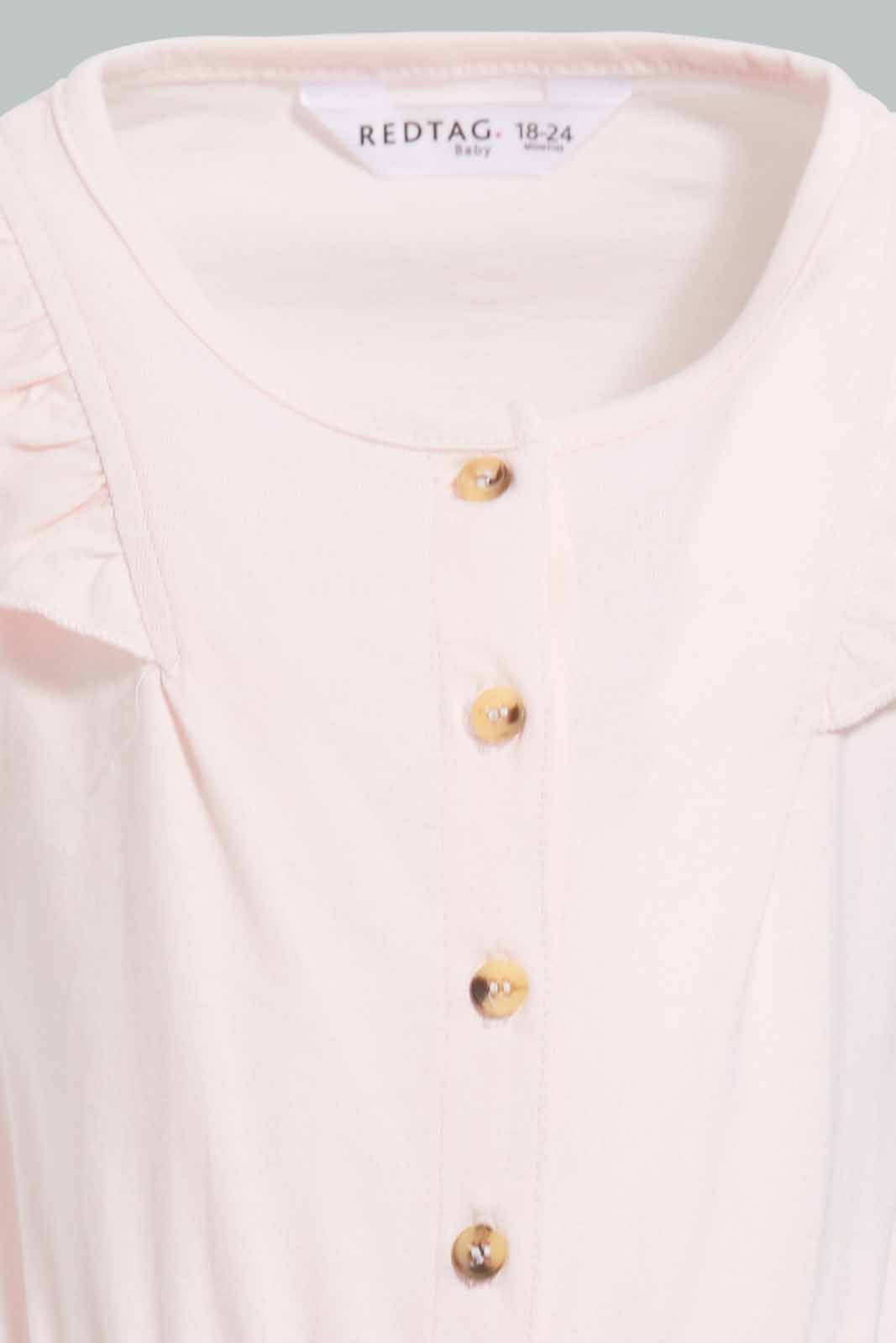 White And Pink Floral Jumpsuit For Baby Girls (2 Piece)