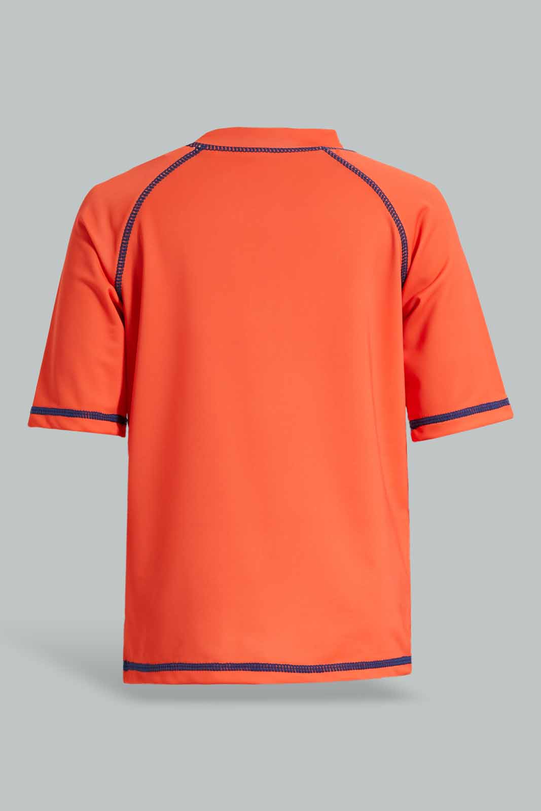 Redtag-Orange-And-Navy-Dino-Sun-Protector-Swim-Suit-(2-Piece)-BOY-Swimwear,-Category:Swimwear,-Colour:Navy,-Colour:Orange,-Filter:Boys-(2-to-8-Yrs),-Non-Sale,-S22C,-Section:Boys-(0-to-14Yrs)--