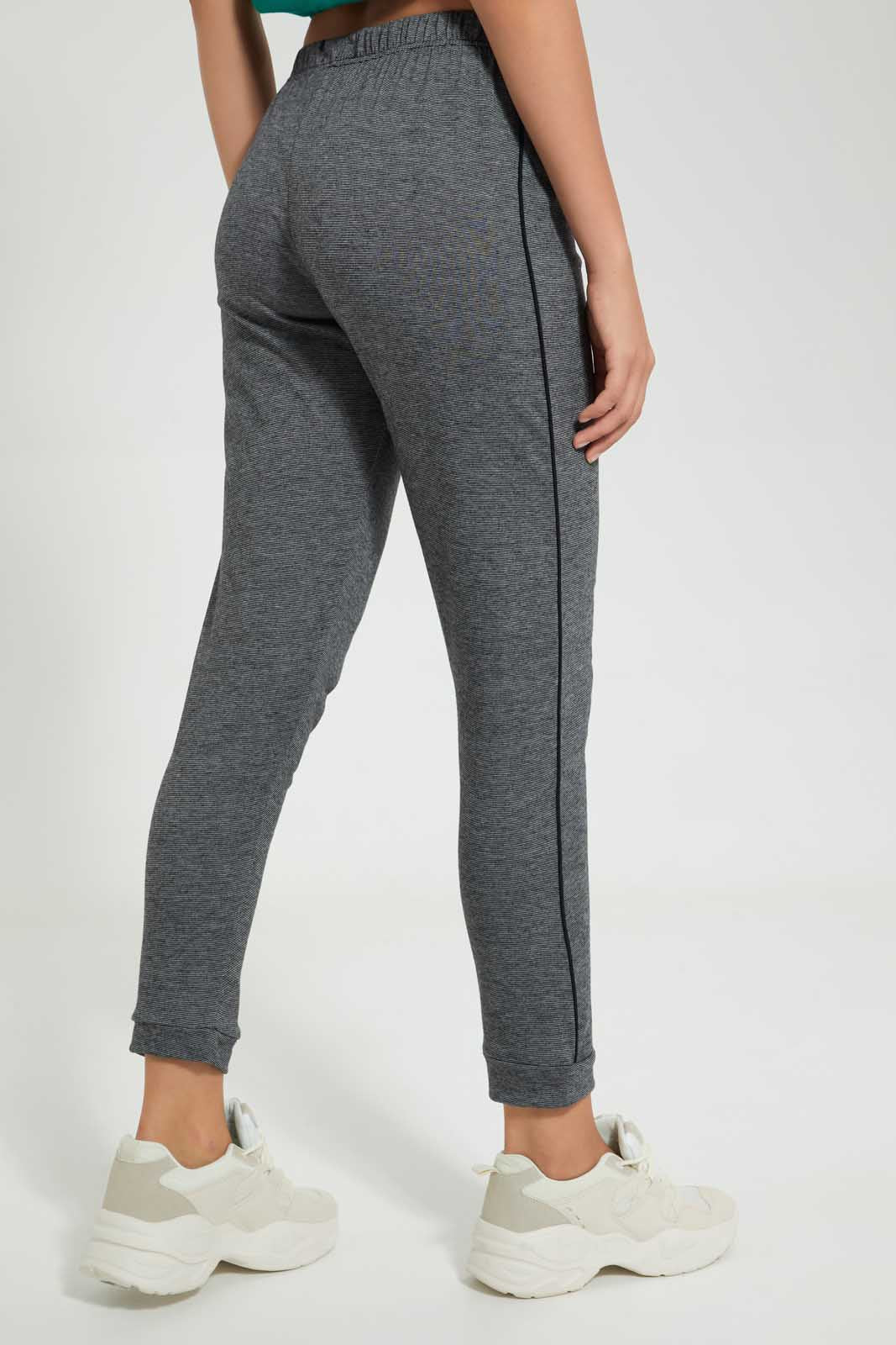 Redtag-Dark-Grey-Striped-Pyjama-Bottom-With-Side-Piping-Pyjama-Bottoms-Women's-