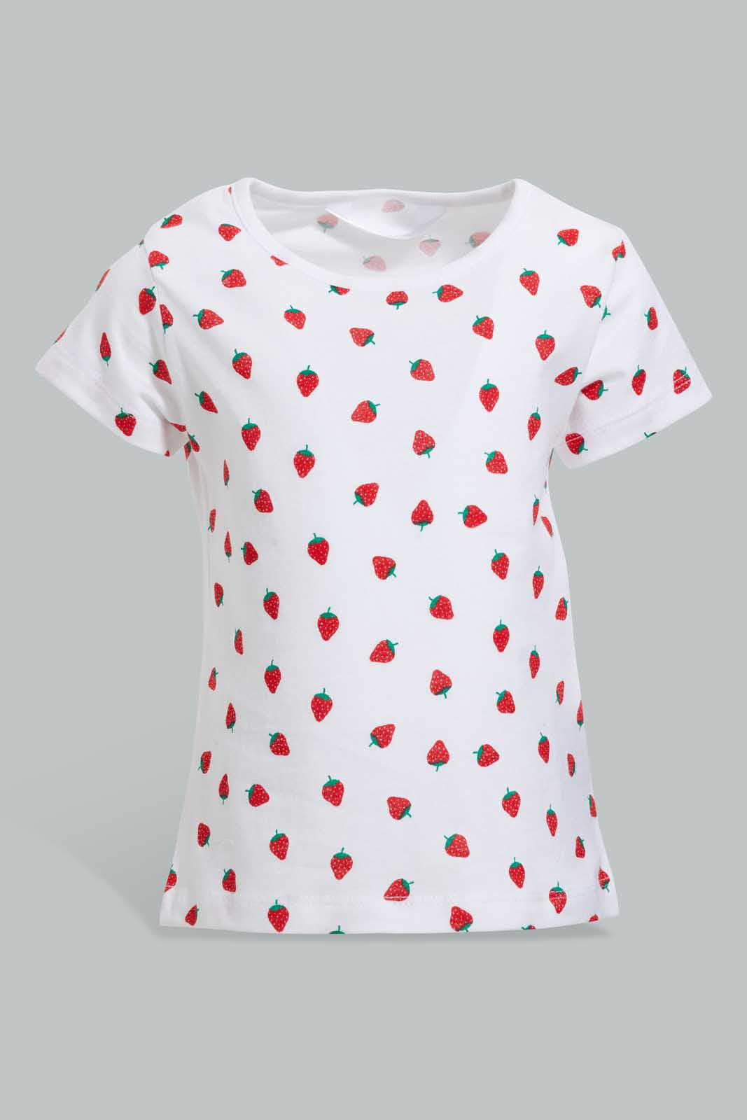 Redtag-Multi-Colour-2Pc-Pack-T-Shirt-Graphic-T-Shirts-Infant-Girls-3 to 24 Months