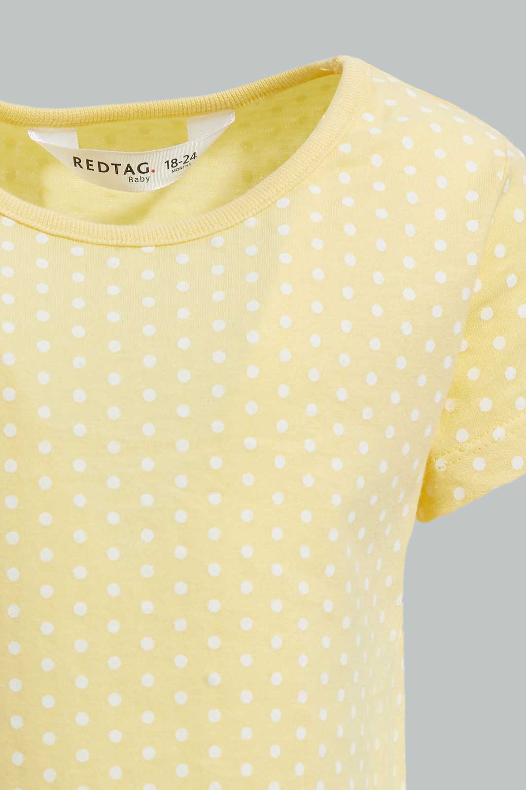 Redtag-Multi-Colour-2Pc-Pack-T-Shirt-Graphic-T-Shirts-Infant-Girls-3 to 24 Months