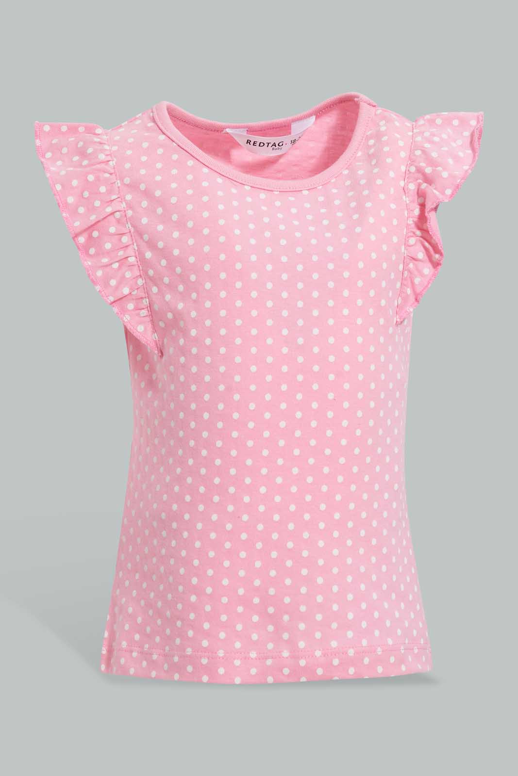 Redtag-Multi-Colour-2Pc-Pack-T-Shirt-Graphic-T-Shirts-Infant-Girls-3 to 24 Months