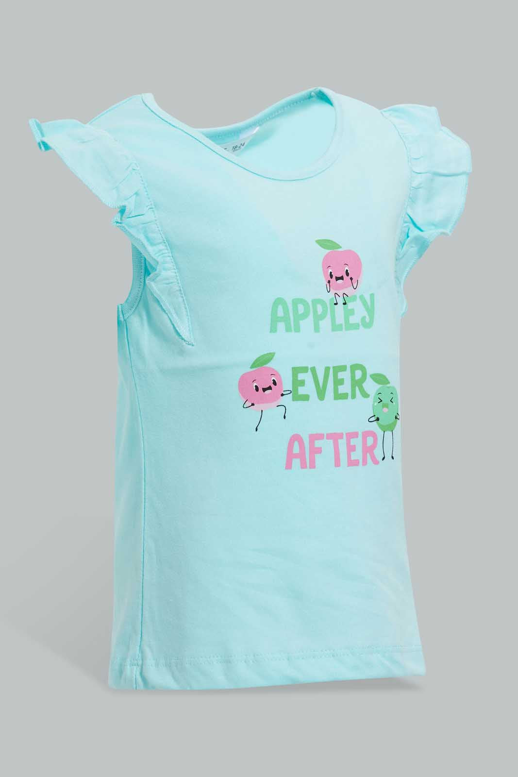 Redtag-Multi-Colour-2Pc-Pack-T-Shirt-Graphic-T-Shirts-Infant-Girls-3 to 24 Months