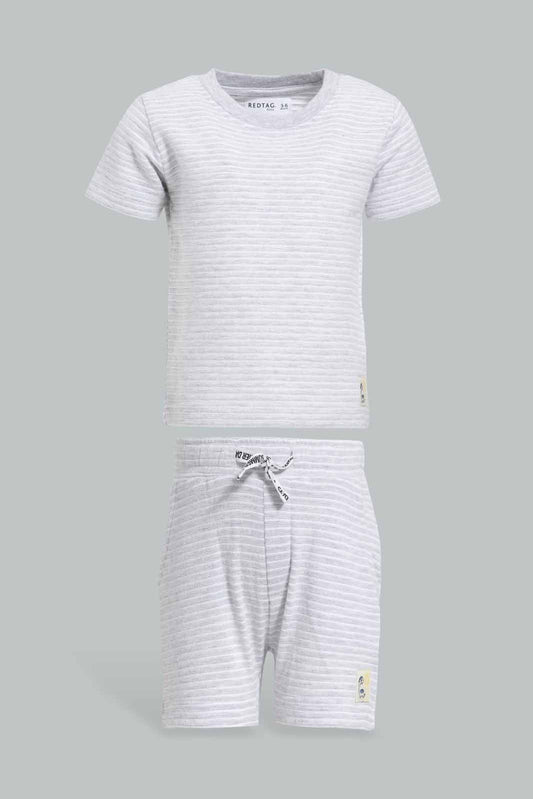Redtag-Grey-Melange-Casual-Set-(2-Pack)-Category:Sets,-Colour:Grey,-Deals:New-In,-Filter:Infant-Boys-(3-to-24-Mths),-INB-Sets,-New-In-INB-APL,-Non-Sale,-S22C,-Section:Kidswear-Infant-Boys-