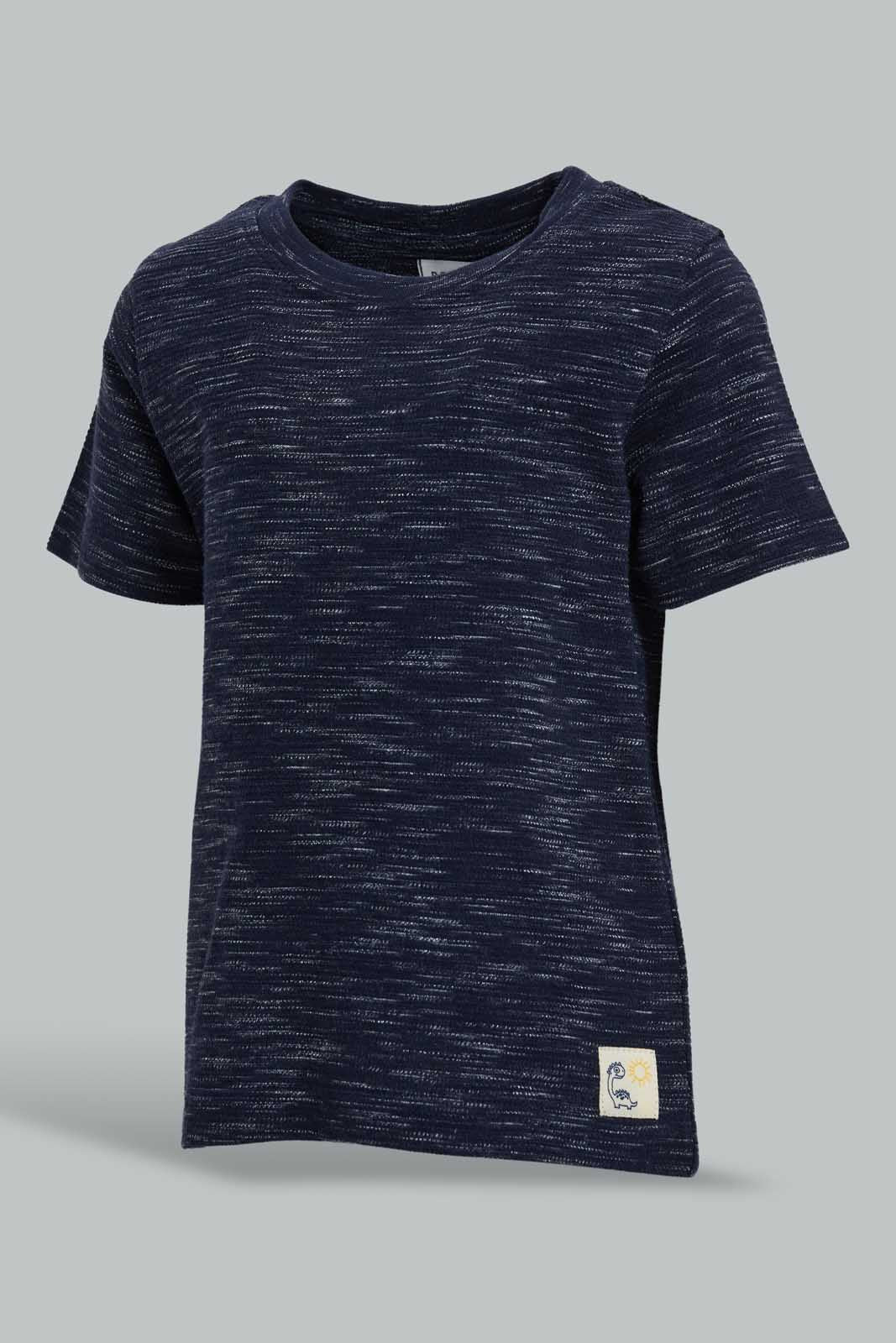 Redtag-Ivory-And-Navy-Casual-Set-(2Pack)-Sets-Infant-Boys-3 to 24 Months