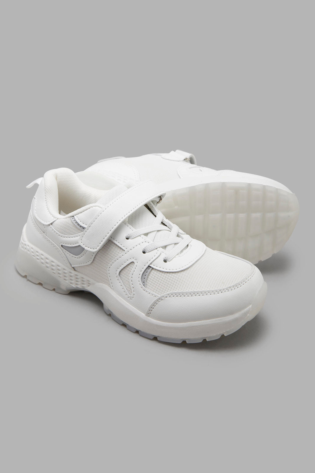 Redtag-White-Translucent-Sole-Chunky-Sneaker-BSR-Trainers,-Category:Trainers,-Colour:White,-Filter:Boys-Footwear-(5-to-14-Yrs),-New-In,-New-In-BSR-FOO,-Non-Sale,-Section:Boys-(0-to-14Yrs),-W22O-Senior-Boys-5 to 14 Years