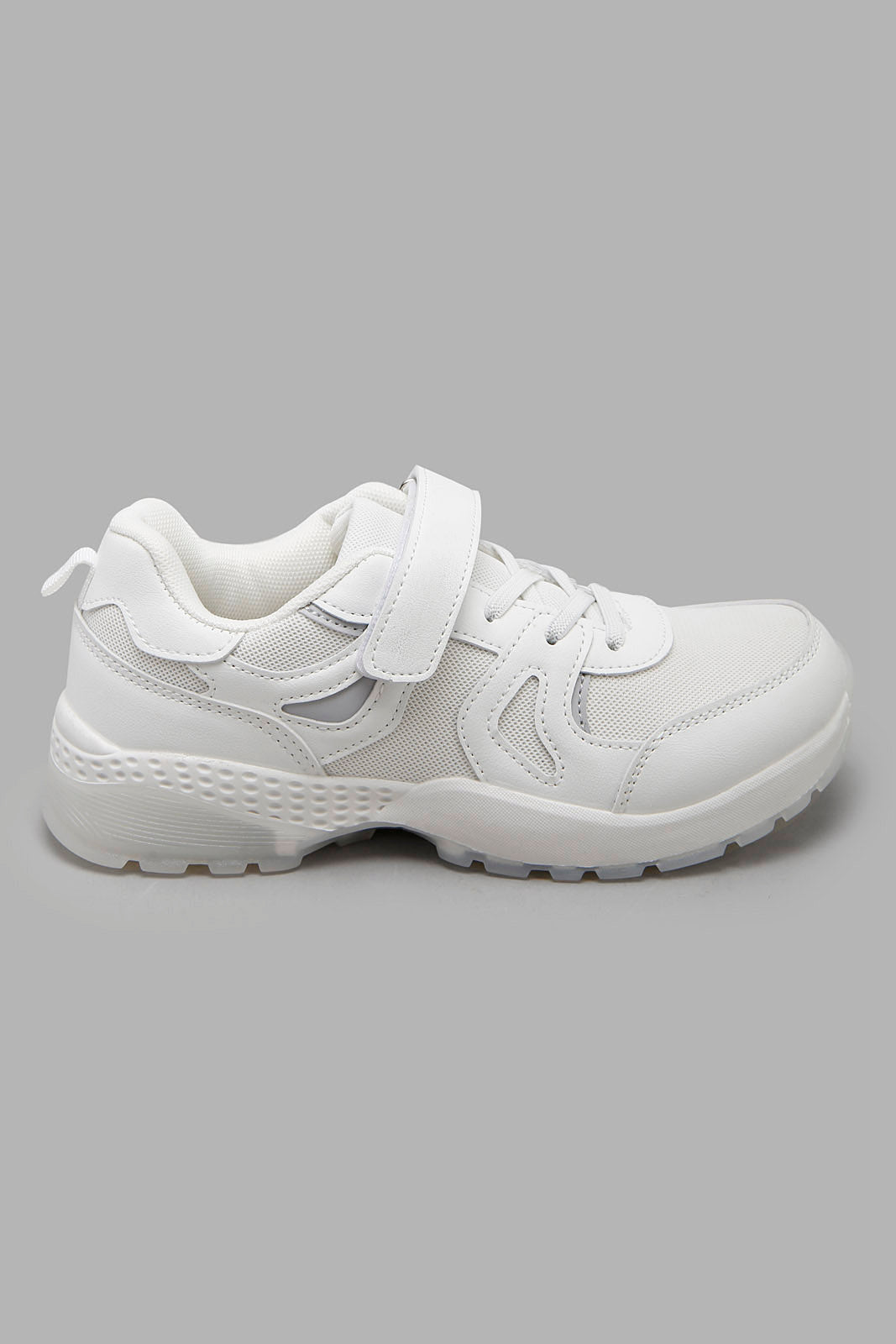 Redtag-White-Translucent-Sole-Chunky-Sneaker-BSR-Trainers,-Category:Trainers,-Colour:White,-Filter:Boys-Footwear-(5-to-14-Yrs),-New-In,-New-In-BSR-FOO,-Non-Sale,-Section:Boys-(0-to-14Yrs),-W22O-Senior-Boys-5 to 14 Years