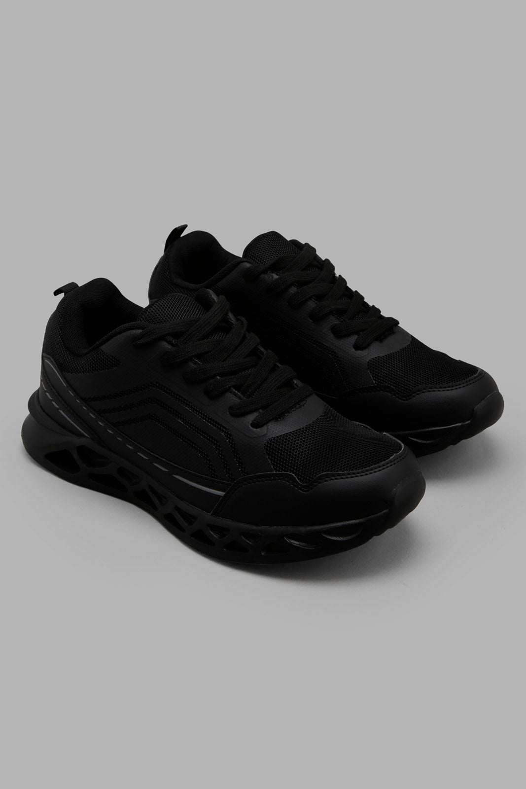 Redtag-Triple-Black-Sneaker-Category:Trainers,-Colour:Black,-Filter:Men's-Footwear,-Men-Trainers,-New-In,-New-In-Men-FOO,-Non-Sale,-Section:Men,-W22A-Men's-