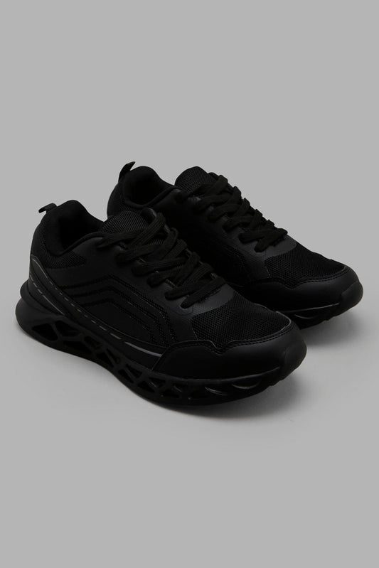 Redtag-Triple-Black-Sneaker-Category:Trainers,-Colour:Black,-Filter:Men's-Footwear,-Men-Trainers,-New-In,-New-In-Men-FOO,-Non-Sale,-Section:Men,-W22A-Men's-