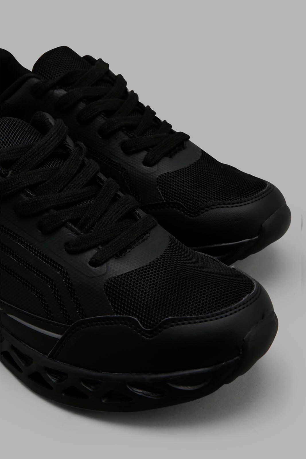Redtag-Triple-Black-Sneaker-Category:Trainers,-Colour:Black,-Filter:Men's-Footwear,-Men-Trainers,-New-In,-New-In-Men-FOO,-Non-Sale,-Section:Men,-W22A-Men's-