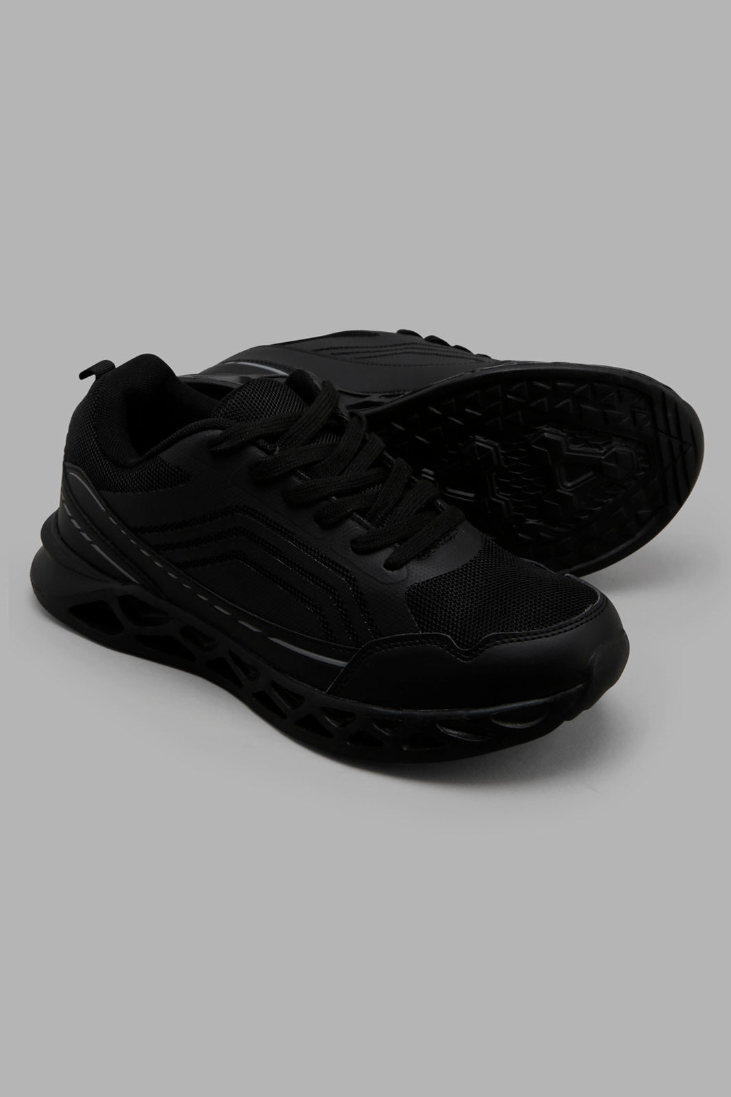 Redtag-Triple-Black-Sneaker-Category:Trainers,-Colour:Black,-Filter:Men's-Footwear,-Men-Trainers,-New-In,-New-In-Men-FOO,-Non-Sale,-Section:Men,-W22A-Men's-
