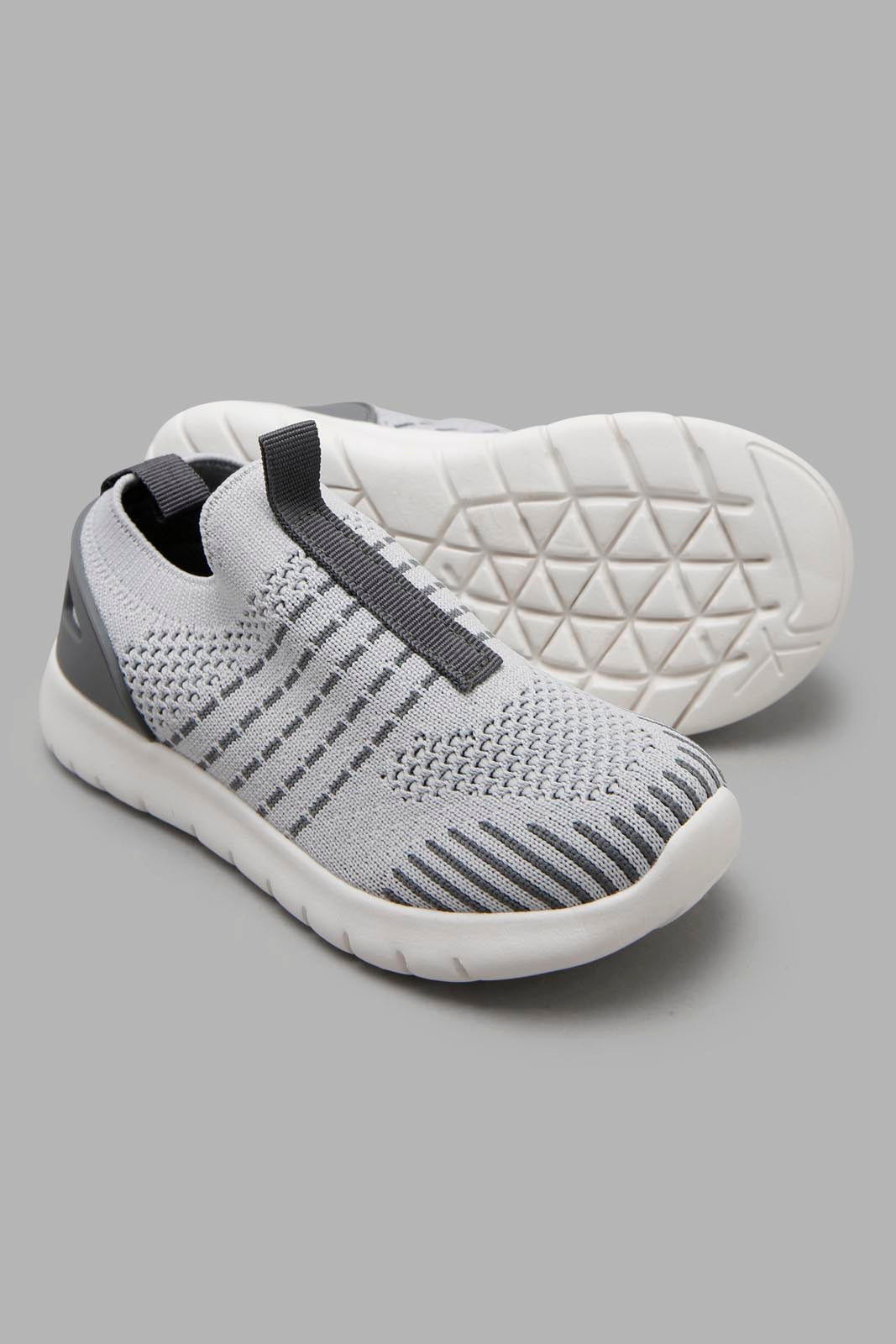 Redtag-Grey-Ribbed-Knit-Slip-On-BOY-Trainers,-Category:Trainers,-Colour:Grey,-Filter:Boys-Footwear-(3-to-5-Yrs),-New-In,-New-In-BOY-FOO,-Non-Sale,-Section:Boys-(0-to-14Yrs),-W22O-Boys-3 to 5 Years