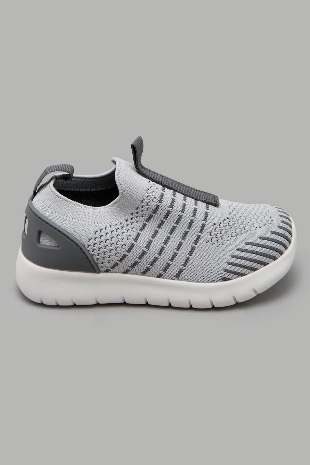 Redtag-Grey-Ribbed-Knit-Slip-On-BOY-Trainers,-Category:Trainers,-Colour:Grey,-Filter:Boys-Footwear-(3-to-5-Yrs),-New-In,-New-In-BOY-FOO,-Non-Sale,-Section:Boys-(0-to-14Yrs),-W22O-Boys-3 to 5 Years