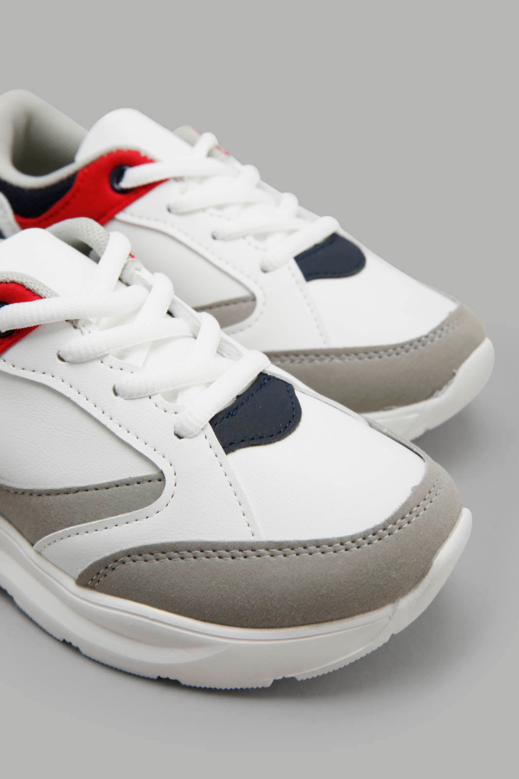 Redtag-White-Colour-Block-Chunky-Sneaker-BOY-Trainers,-Category:Trainers,-Colour:White,-Filter:Boys-Footwear-(3-to-5-Yrs),-New-In,-New-In-BOY-FOO,-Non-Sale,-Section:Boys-(0-to-14Yrs),-W22O-Boys-3 to 5 Years