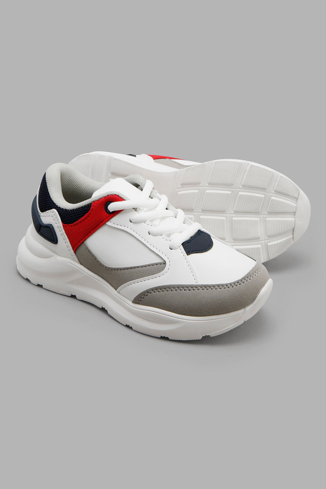 Redtag-White-Colour-Block-Chunky-Sneaker-BOY-Trainers,-Category:Trainers,-Colour:White,-Filter:Boys-Footwear-(3-to-5-Yrs),-New-In,-New-In-BOY-FOO,-Non-Sale,-Section:Boys-(0-to-14Yrs),-W22O-Boys-3 to 5 Years