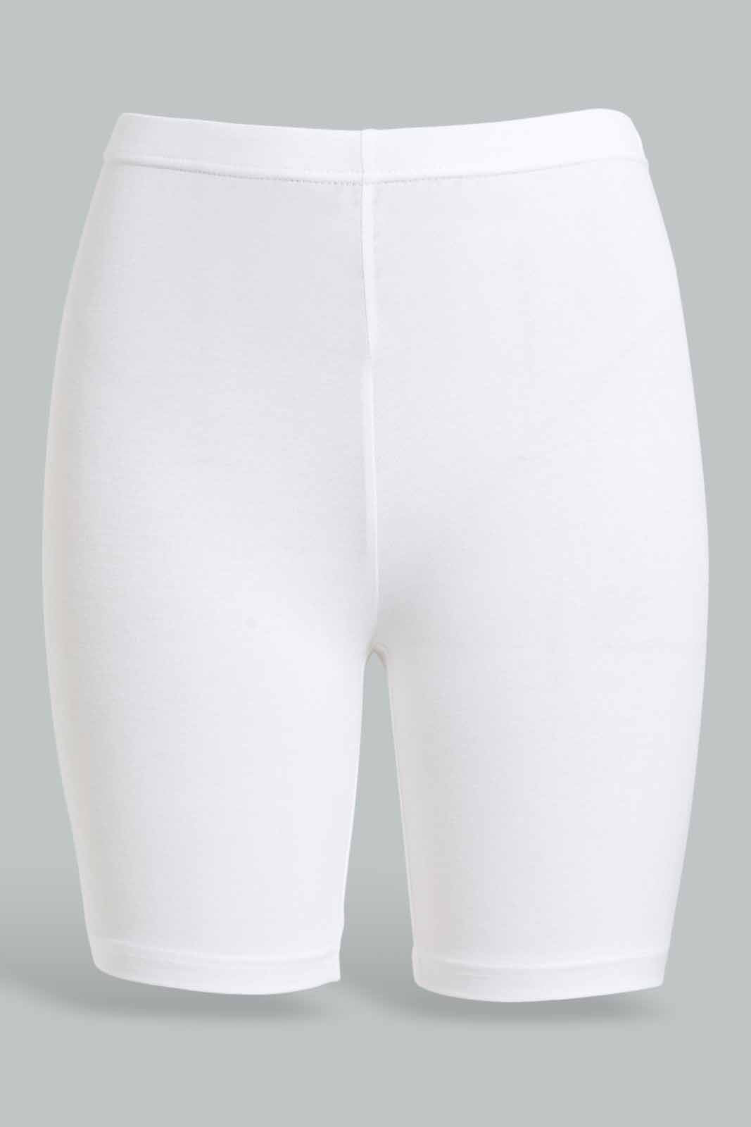 Redtag-Black/White-2Pcs-Pack-Cycling-Leggings-Leggings-Senior-Girls-9 to 14 Years