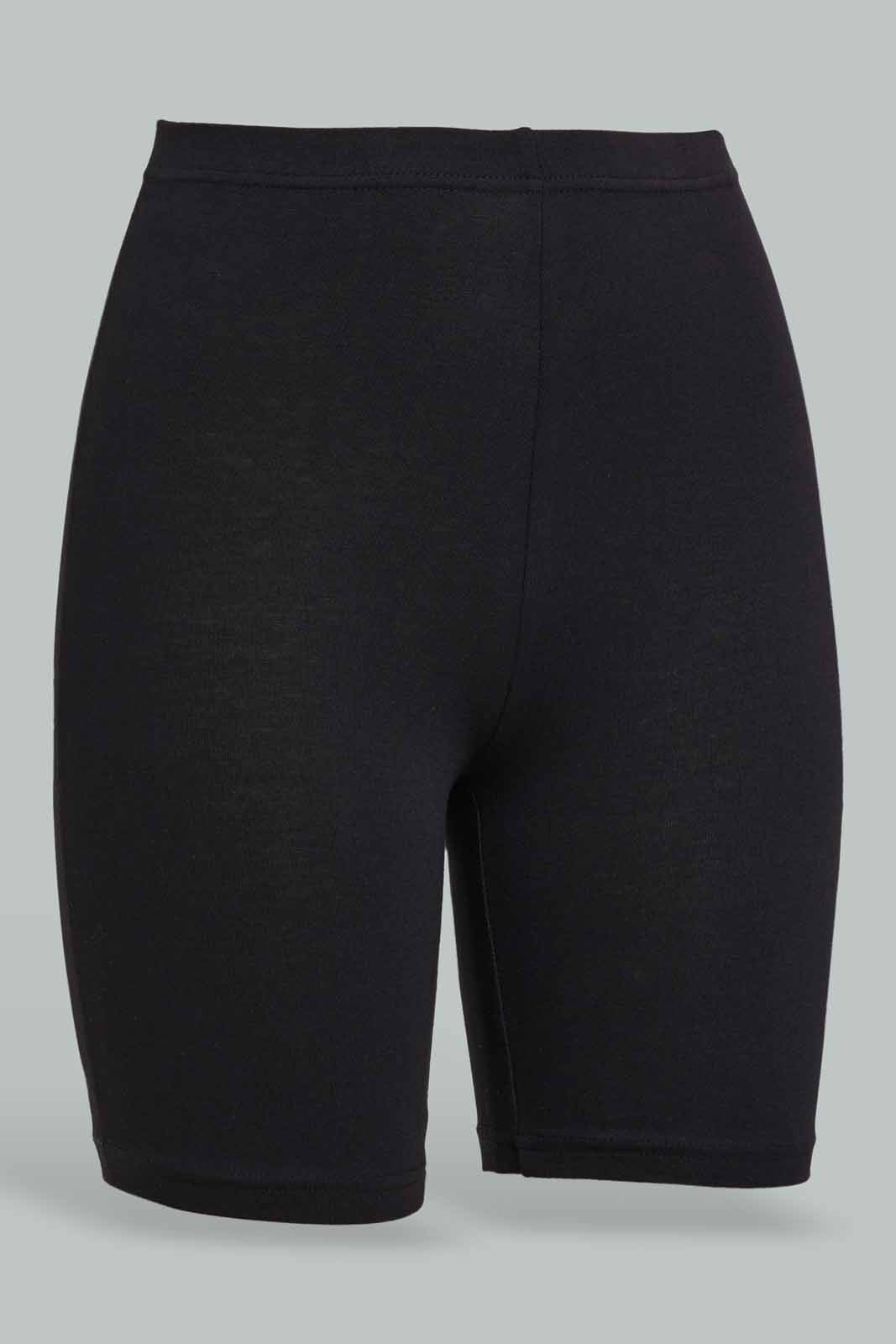 Redtag-Black/Pink-2Pcs-Pack-Cycling-Leggings-Leggings-Senior-Girls-9 to 14 Years