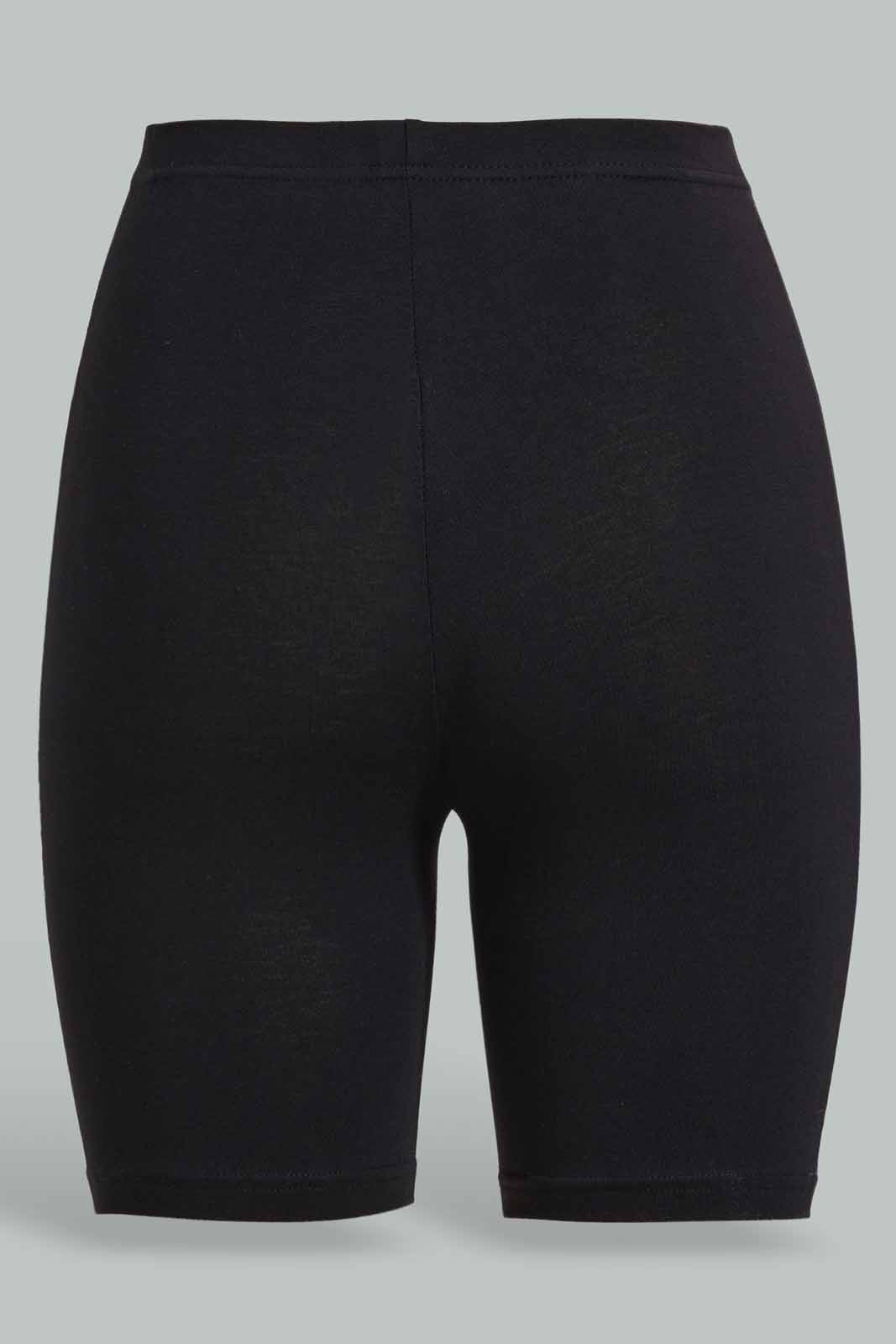 Redtag-Black/Pink-2Pcs-Pack-Cycling-Leggings-Leggings-Senior-Girls-9 to 14 Years