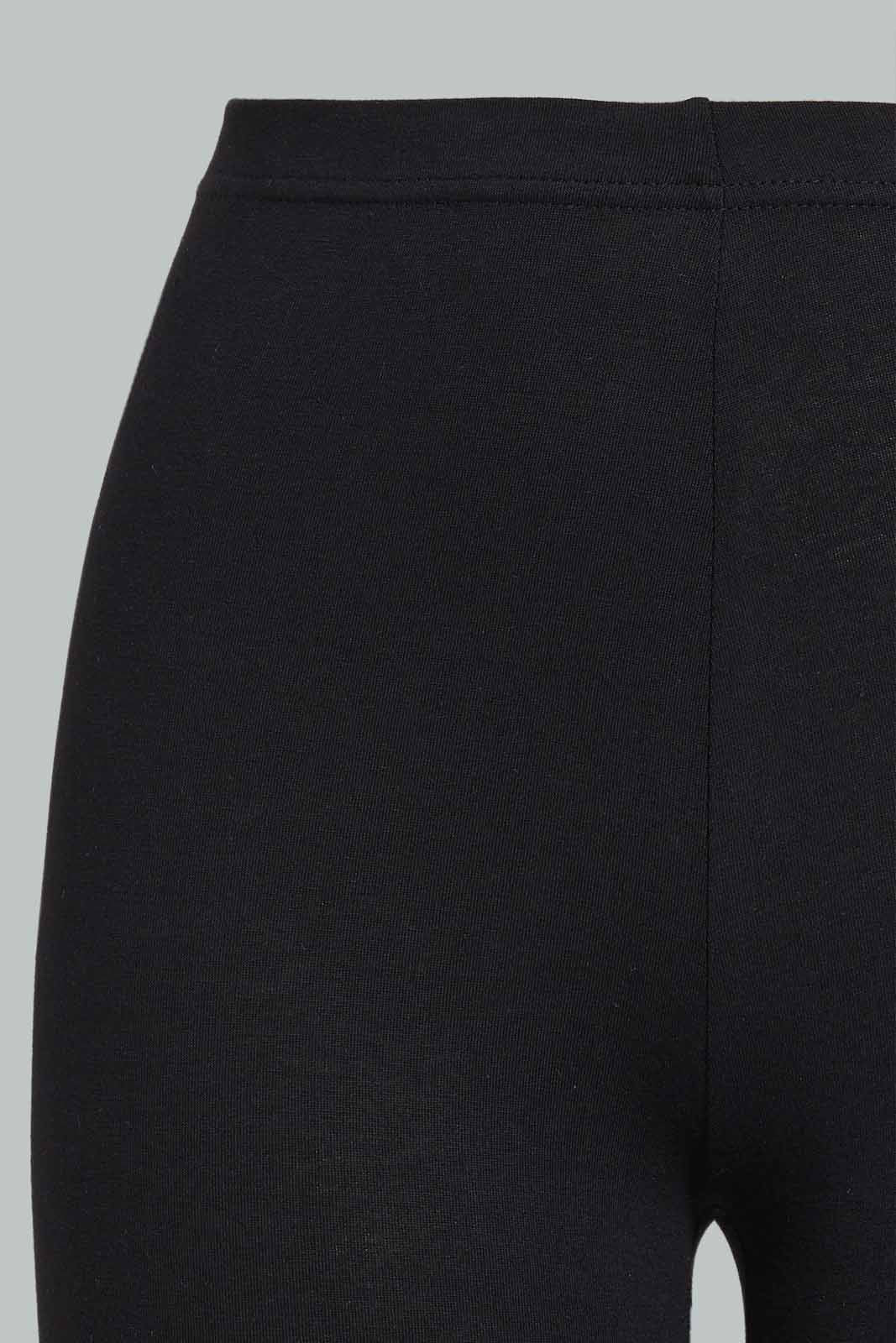 Redtag-Black/Pink-2Pcs-Pack-Cycling-Leggings-Leggings-Senior-Girls-9 to 14 Years